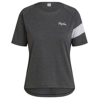 Rapha Womens Trail Short Sleeve Technical T-Shirt in light grey at Tweed Valley Bikes