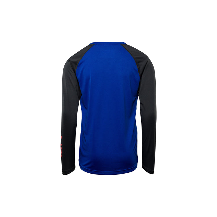 Sweet Proection Hunter Long Sleeve Kids MTB Jersey in Race Blue, perfect for Dirt School Kids Academy at Tweed Valley Bikes